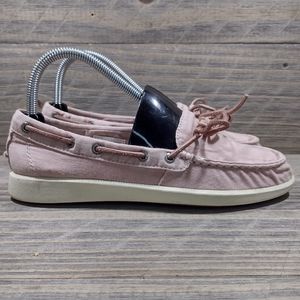 Sperry Top Sider Boat Shoes Womens Size 7.5 Pink White